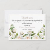 Bloemen waterverf witte rozen lijst begrafenis bedankkaart (Voorkant)