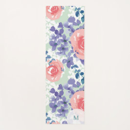 Bloemen Waterverf zacht grillig met monogram Yogamat