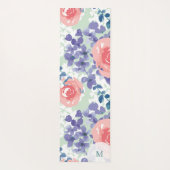 Bloemen Waterverf zacht grillig met monogram Yogamat (Achterkant)