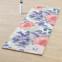 Bloemen Waterverf zacht grillig met monogram