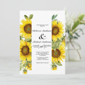 Bloemen waterverf zonnebloemen kaart (Staand voorkant)
