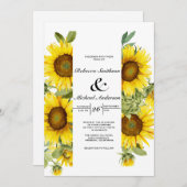 Bloemen waterverf zonnebloemen kaart (Voorkant / Achterkant)