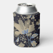 Bloemen Waterverf: zwarte achtergrond Blikjeskoeler (Blikje Achterkant)