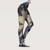 Bloemen Waterverf: zwarte achtergrond Leggings (Rechts)