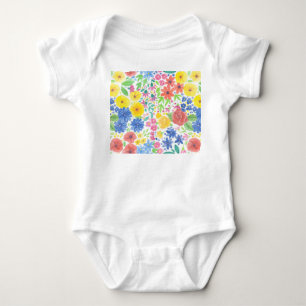 Bloemen waterverfpatroon romper