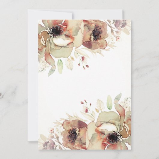  Bloemen Waterverven Herfst Verlovingsfeest Kaart (Achterkant)