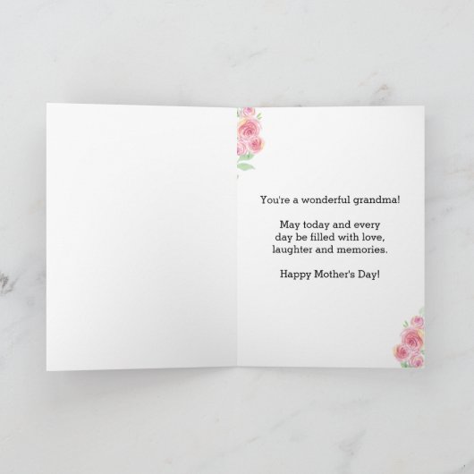 Bloemen Waterverven  Moederdag Oma Kaart (Binnen)