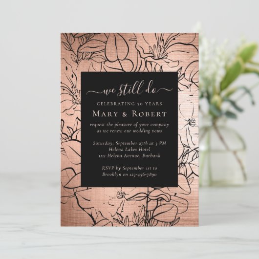 Bloemen We Doen Nog steeds Gelofte Vernieuwing 50e Kaart (Staand voorkant)