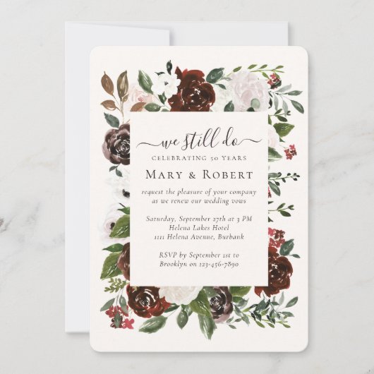 Bloemen We Doen Nog steeds Gelofte Vernieuwing 50e Kaart (Voorkant)