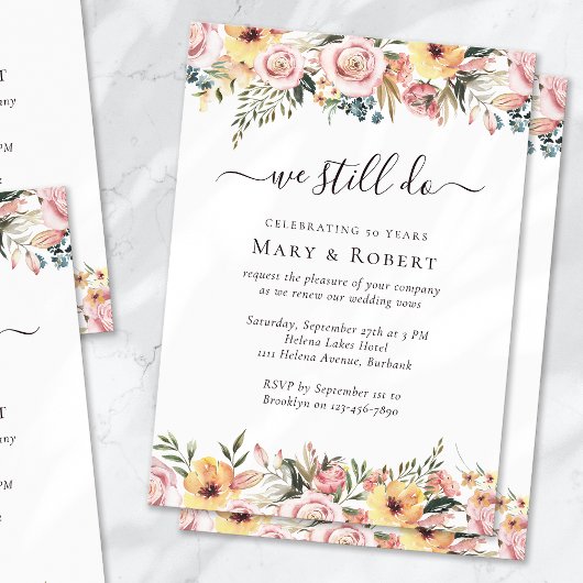 Bloemen We Doen Nog steeds Gelofte Vernieuwing 50e Kaart