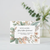 bloemen We hebben New House verplaatst Briefkaart (Staand voorkant)