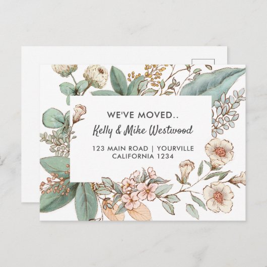 bloemen We hebben New House verplaatst Briefkaart (Voorkant / Achterkant)