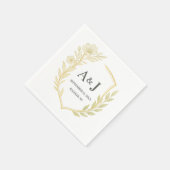 Bloemen Wedding Crest Monogram Laurel Krans Servet (Hoek)