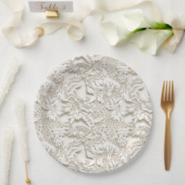  Bloemen Wedding Lace Papieren Bordje