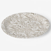  Bloemen Wedding Lace Papieren Bordje (Gekanteld)