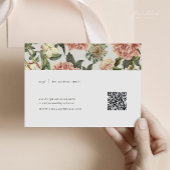 Bloemen Wedding RSVP Kaart met QR-code