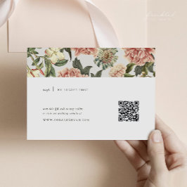 Bloemen Wedding RSVP Kaart met QR-code