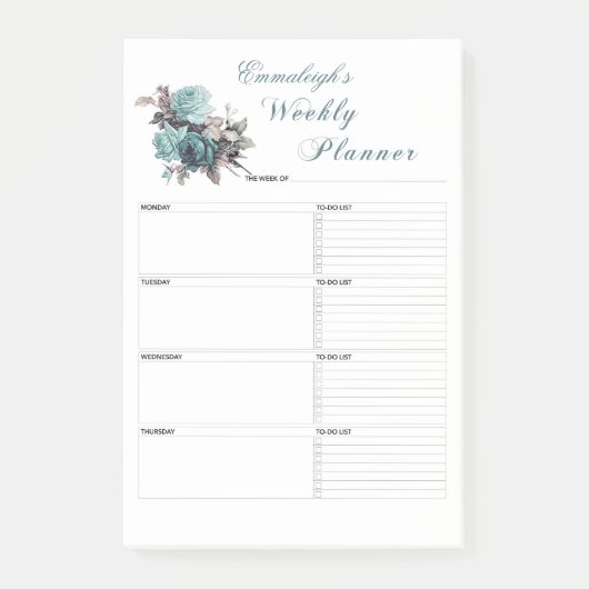 Bloemen Weekly Planner gepersonaliseerd Post-it® Notes (Voorkant)