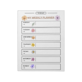 Bloemen Weekly Planner Page Notitieblok