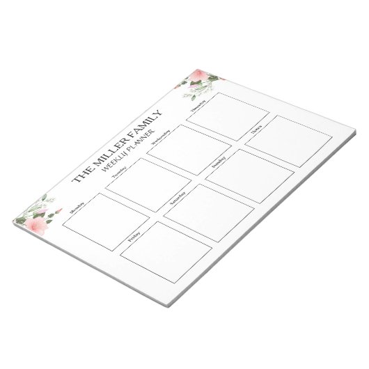 Bloemen - Weekplanner Custom Notitieblok (Schuin)