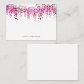Bloemen weelderig blad Wisteria Waterverf Mini Notitiekaartje (Voorkant / Achterkant)