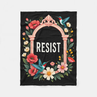 Bloemen weerstaan Trump _1 Fleece Deken