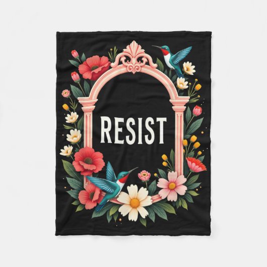 Bloemen weerstaan Trump _1 Fleece Deken (Voorkant)