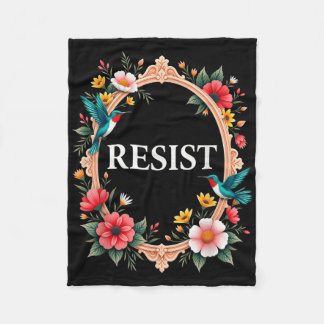 Bloemen weerstaan Trump _2 Fleece Deken