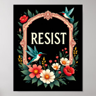 Bloemen Weerstaan Trump Grappig Anti-Trump 2025 Poster