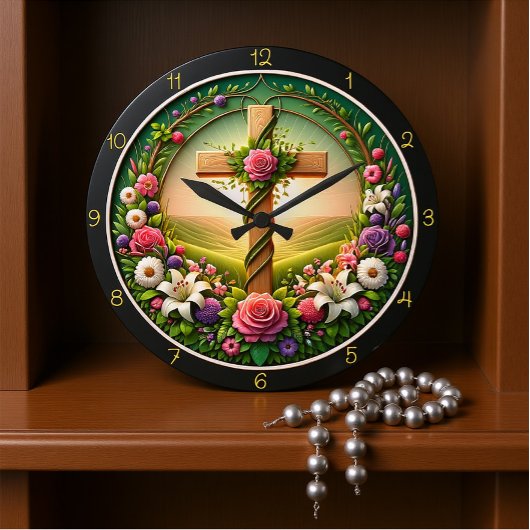 Bloemen Welkom Cross Garden Clock Grote Klok