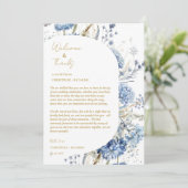 Bloemen welkom en dank u bruiloft gastentafel bedankkaart (Staand voorkant)