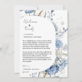 Bloemen welkom en dank u bruiloft gastentafel bedankkaart (Voorkant)