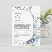Bloemen welkom en dank u bruiloft gastentafel bedankkaart (Staand voorkant)