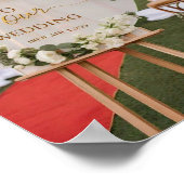 Bloemen Welkom op onze bruiloft teken Poster (Hoek)