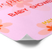 Bloemen welkom teken voor Baby shower Poster (Hoek)