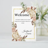 Bloemen Welkomstkaart Kaart (Staand voorkant)