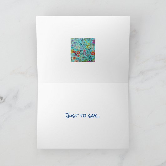 Bloemen Wenskaart gedrukt van Original Artwork Kaart (Binnen)