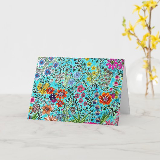 Bloemen Wenskaart gedrukt van Original Artwork Kaart (Gele Bloem)