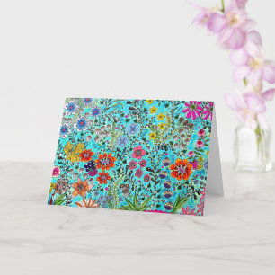Bloemen Wenskaart gedrukt van Original Artwork Kaart
