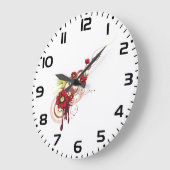 Bloemen wervelen met rode bloemen en kolibrie grote klok (Hoek)