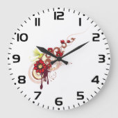 Bloemen wervelen met rode bloemen en kolibrie grote klok (Voorkant)