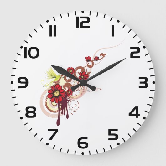 Bloemen wervelen met rode bloemen en kolibrie grote klok (Voorkant)