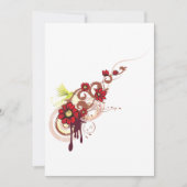 Bloemen wervelen met rode bloemen en kolibrie kaart (Voorkant)