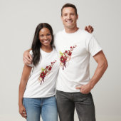 Bloemen wervelen met rode bloemen en kolibrie t-shirt (Unisex)