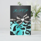 Bloemen Werveling RSVP met Boog Jeweled (Staand voorkant)