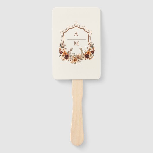 Bloemen Western Cowboys Bruiloft Handwaaier (Voorkant)