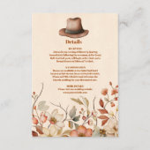 Bloemen Western Cowboys Bruiloft Informatiekaartje (Voorkant)