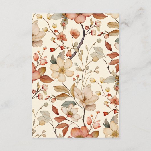 Bloemen Western Cowboys Bruiloft Informatiekaartje (Achterkant)