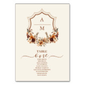 Bloemen Western Crest Monogram Bruiloft Kaart (Voorkant)