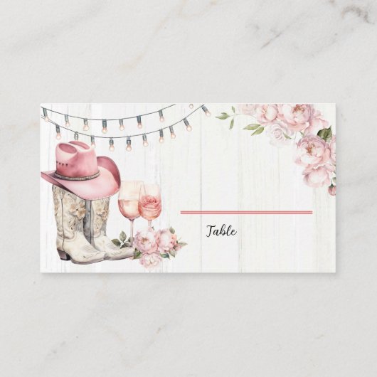 Bloemen Western laarzen en bubbels Plaatskaartje (Achterkant)